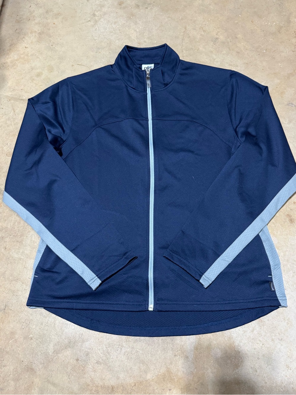 Alo Yoga Jacket Men’s M Athletic Full Zip Long Sleeve Coolfit Blue Athleisure